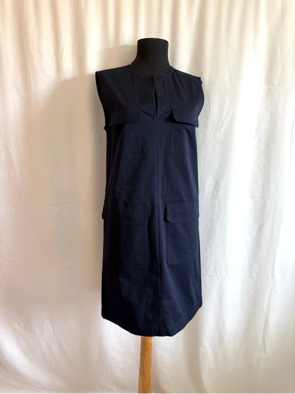 Theory Navy Blue Minimalist Pocket Dress - Size 0 Extra Small